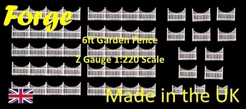 Garden Fencing 6ft Z Gauge White 23 Pack 1:220 Scale Models Train Railway