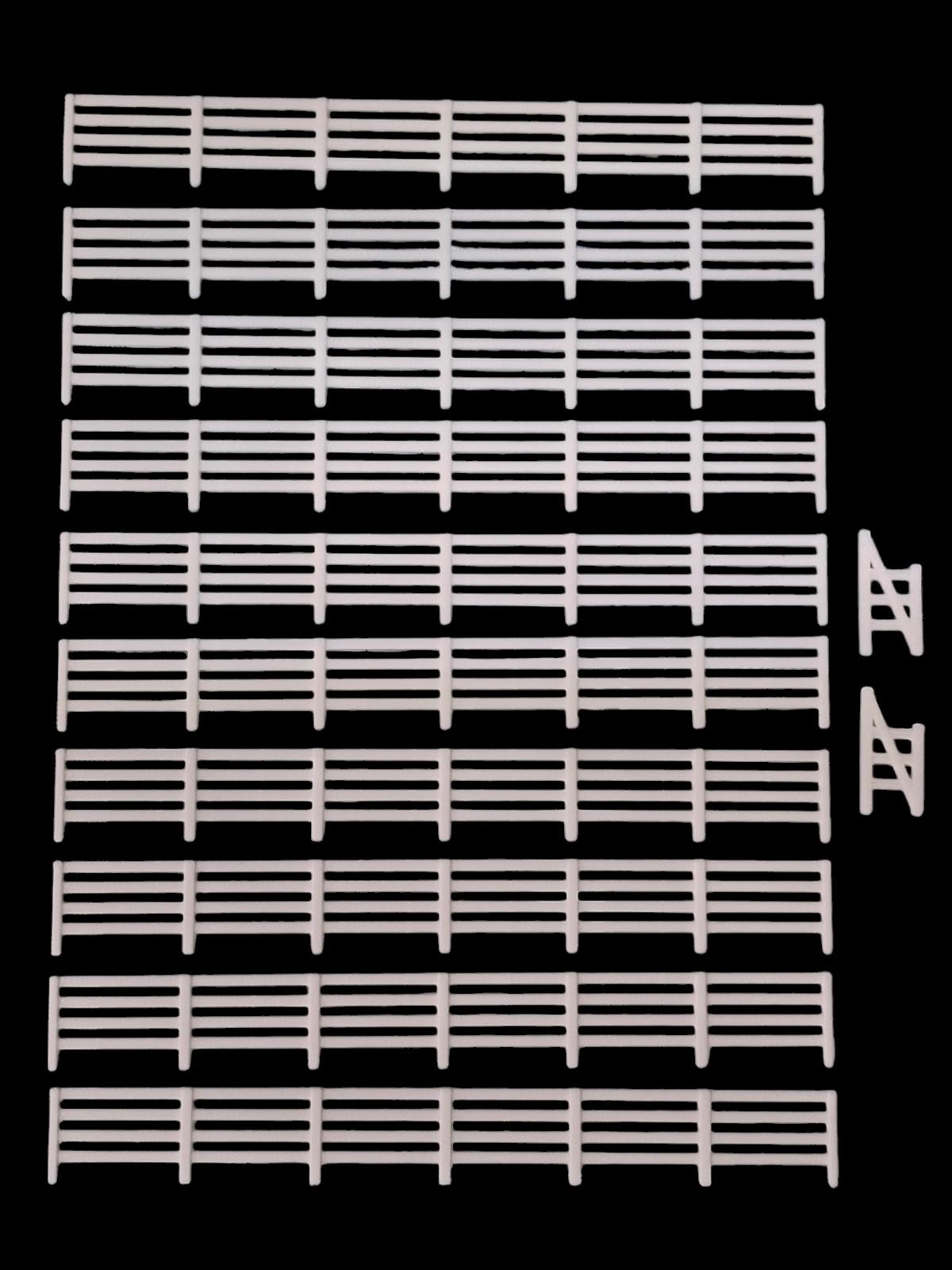 Fencing Railings OO HO New 10 Pack White  Gauge 1:76 Scale Models Train Railway
