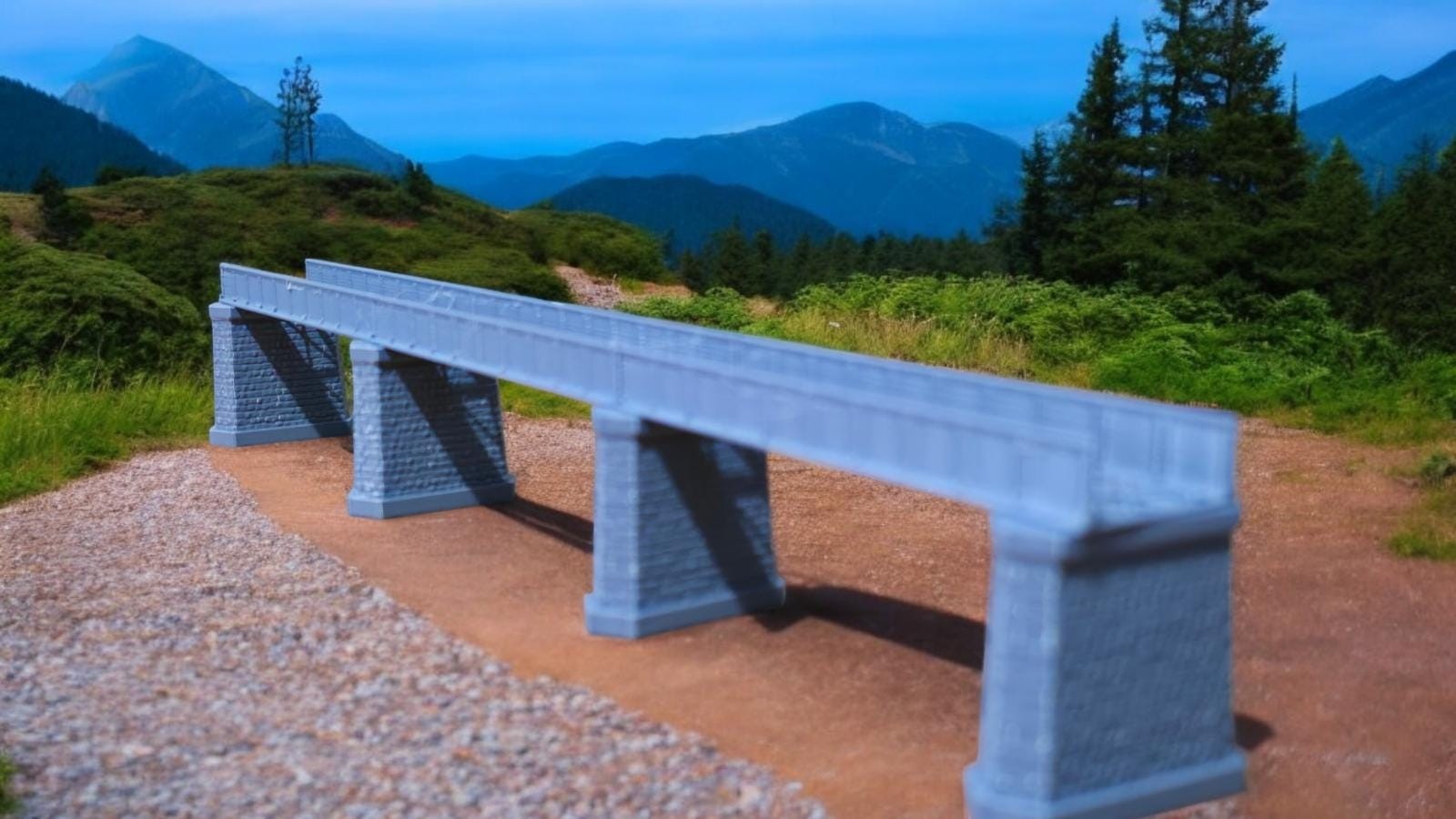 Z Gauge Single Track Iron Girder Bridge 300mm Model Railway Layout 1:220 Scale