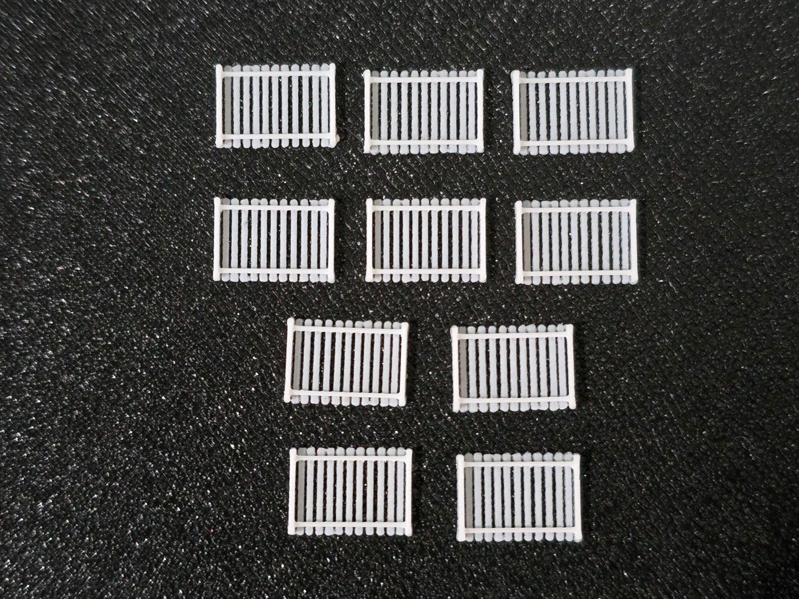 Garden Fencing 6ft Z Gauge White 10 Pack Wood 1:220 Scale Models Train Railway