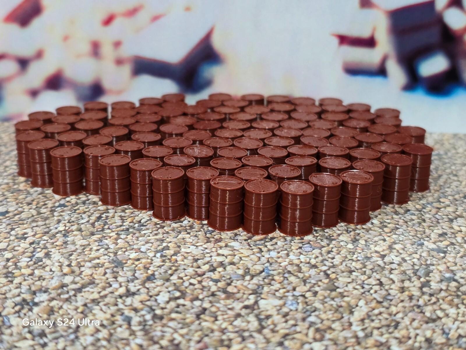 Oil Drum Barrels OO Gauge New Red Oxide 1:76 Scale Models Train Railway 100 Pack