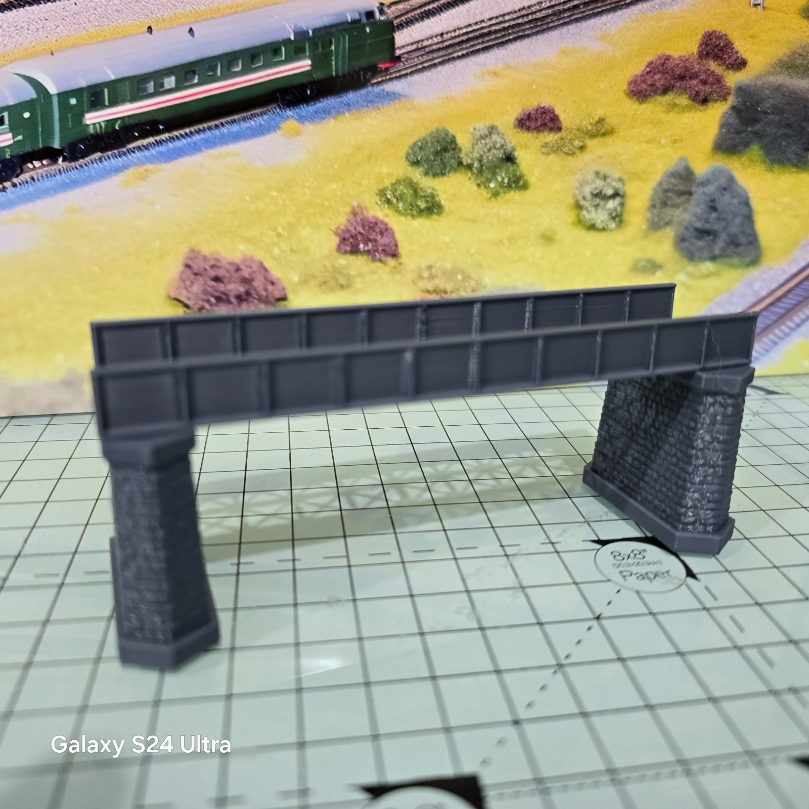 009 Gauge Iron Girder Bridge with Stone Piers – for OO Scale Narrow Gauge Layout