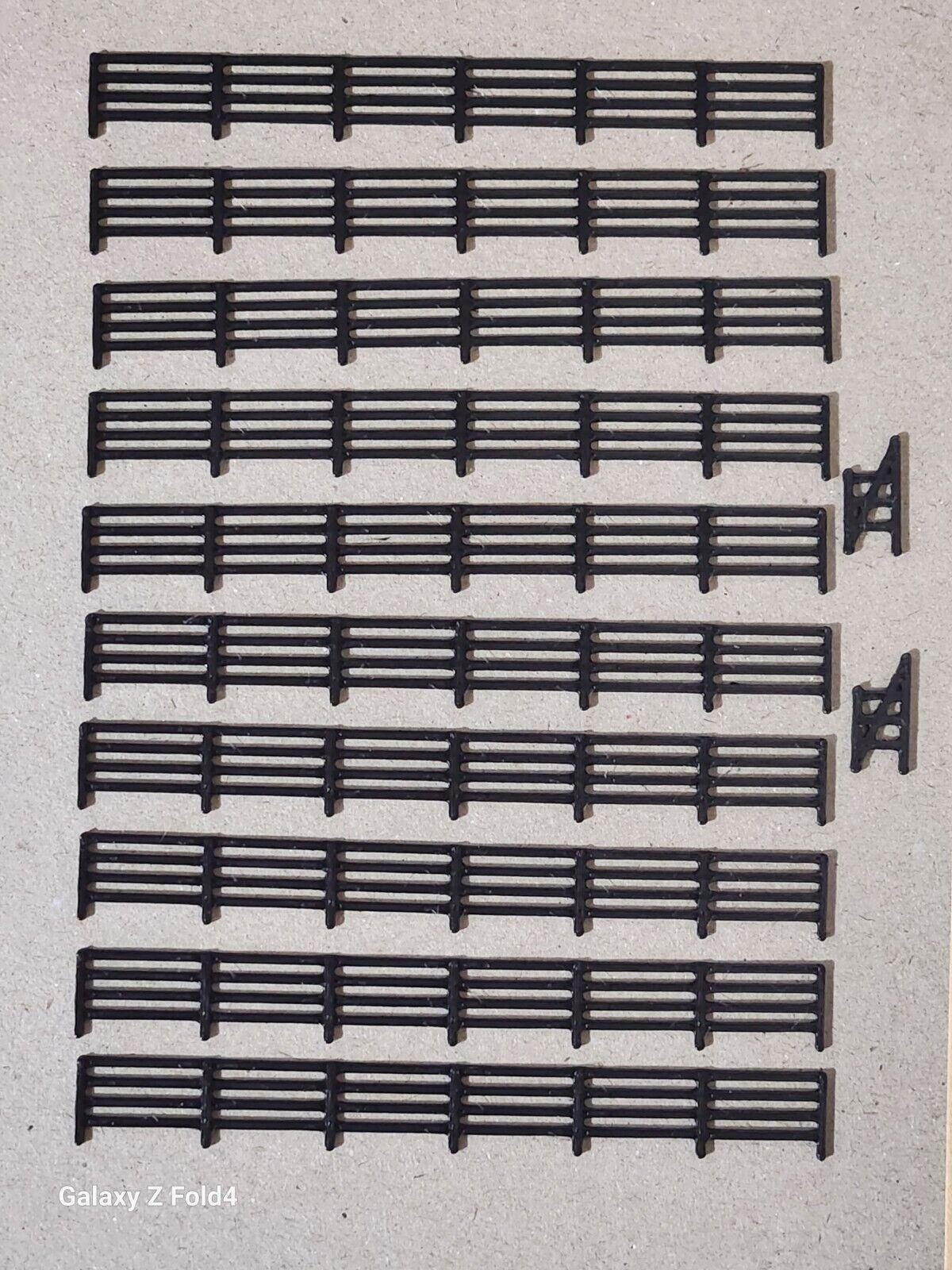 New 10 Pack Black Fencing Railings N Gauge 1:148 Scale Models Train Railway