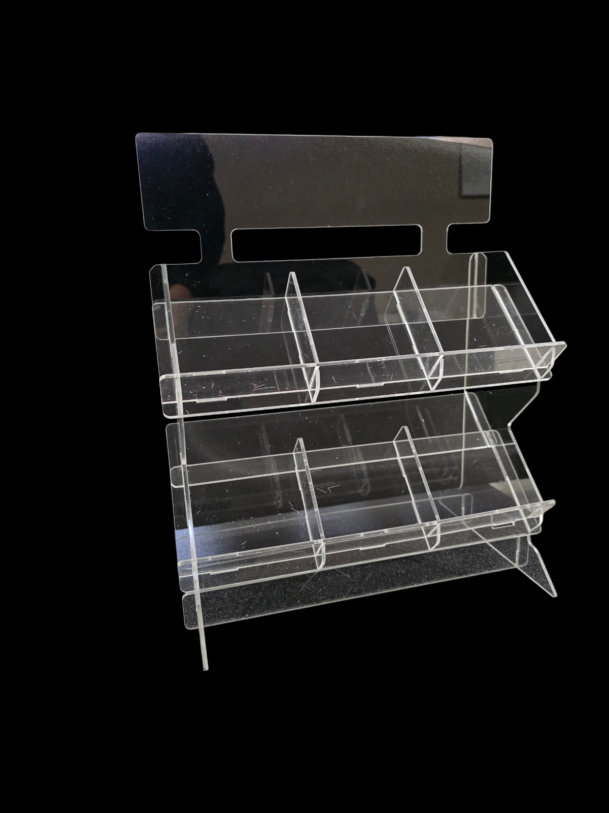 Clear Acrylic 2 Tier Counter Display Stand | Flat Pack | Retail & Craft Fair