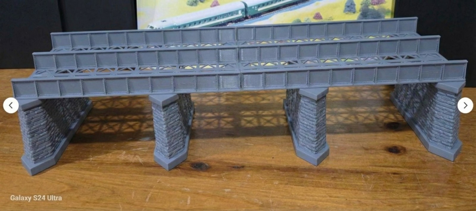 Iron Girder Bridge OO Gauge 722mm Double Track Model Railway Train 1:76 Scale