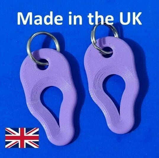 2 x Key Ring Tick Removal Tools Purple PLA Plastic Biodegradable, dog cat horse
