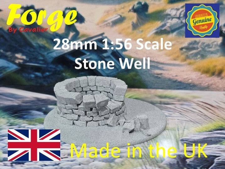 Wargaming 28mm 1:56 Scale  Stone Well on 80mm Base Tabletop Wargames Terrain
