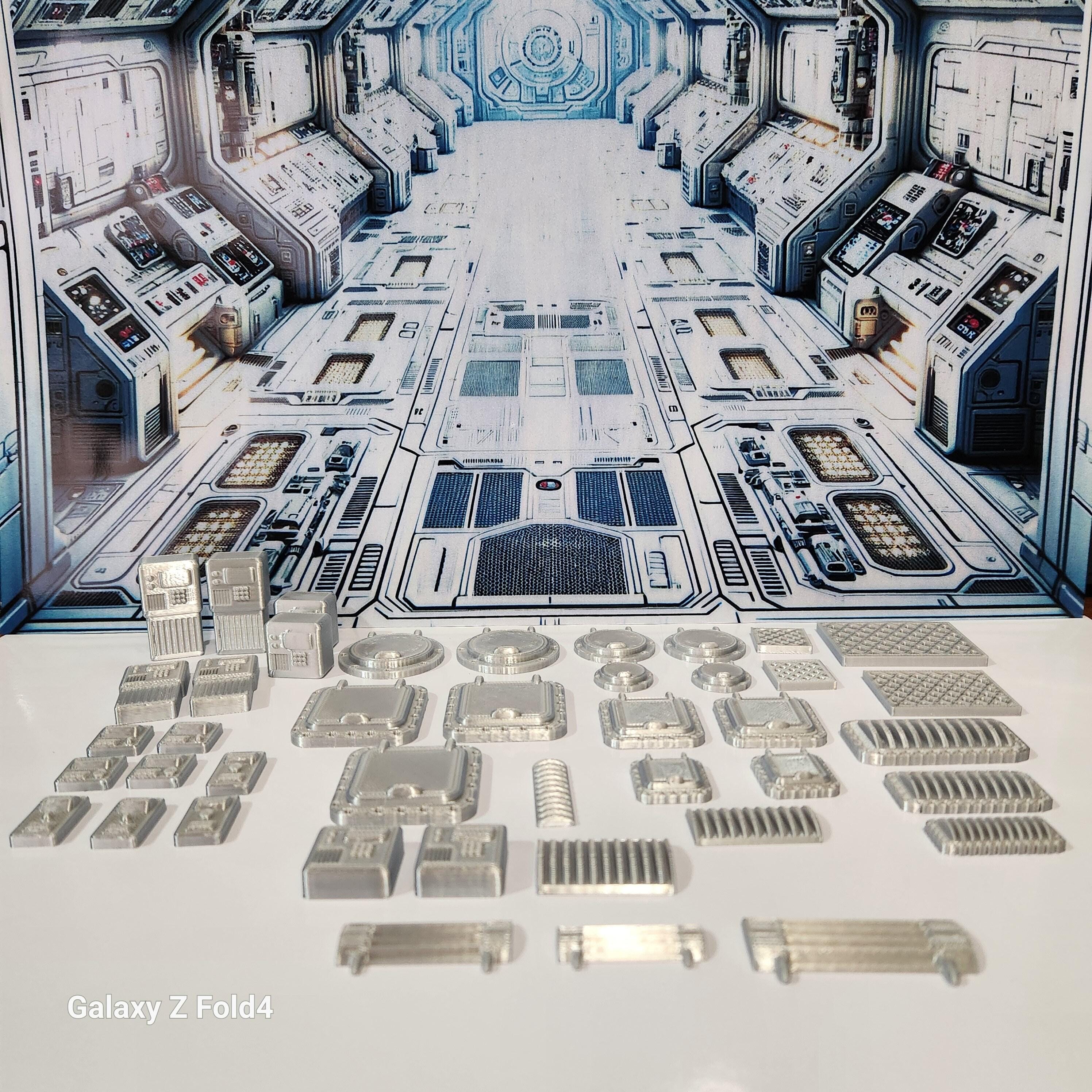 28mm Sci-Fi Greebles Kitbash Set: 42 pcs Cyberpunk Control Panels, Switches