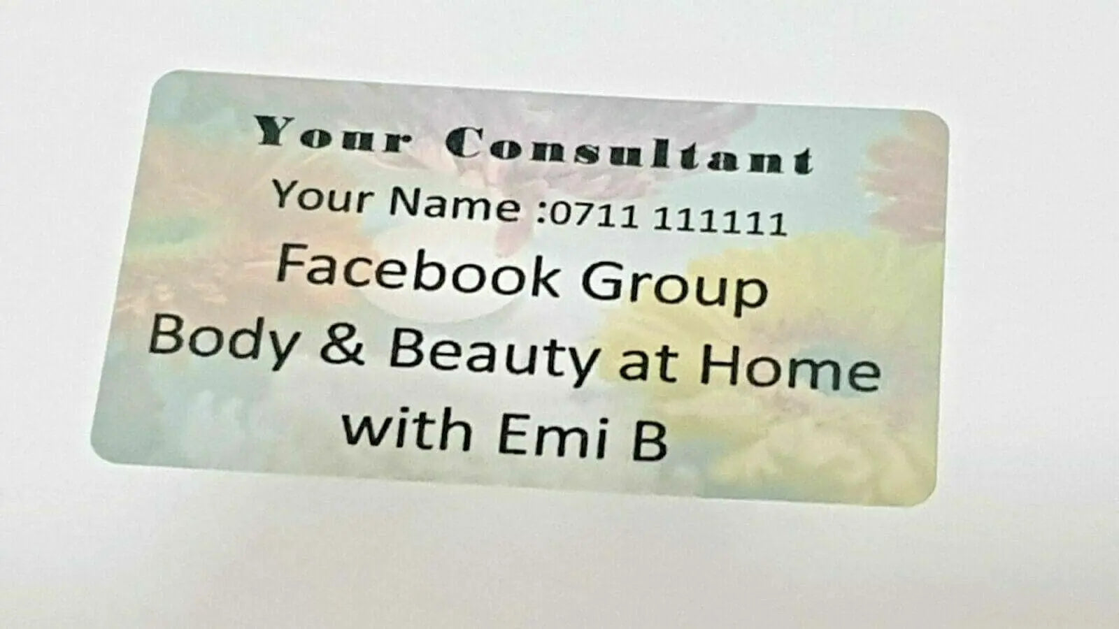 84 x Personalised Your Consultant Labels Stickers Bodyshop, Avon, Ann Summers
