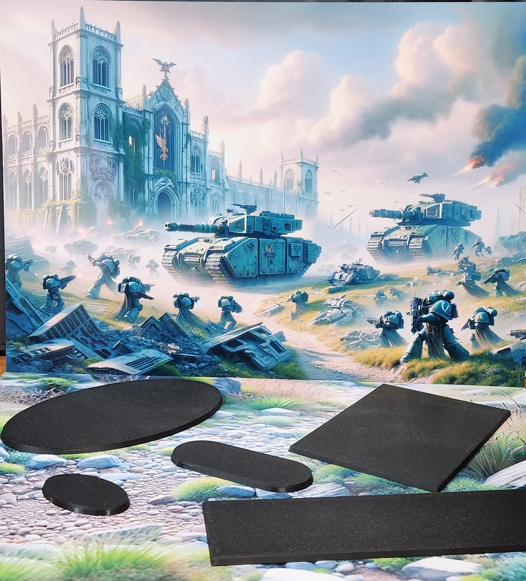 60 x 40mm Rectangle Wargaming Bases PLA Plastic for War gaming - Tabletop Games