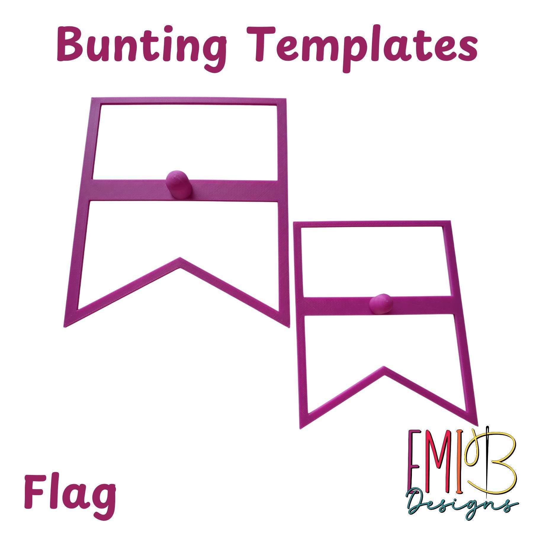 Flag Bunting Templates Pack of 2 Plastic Bunting Templates Sew your own Bunting