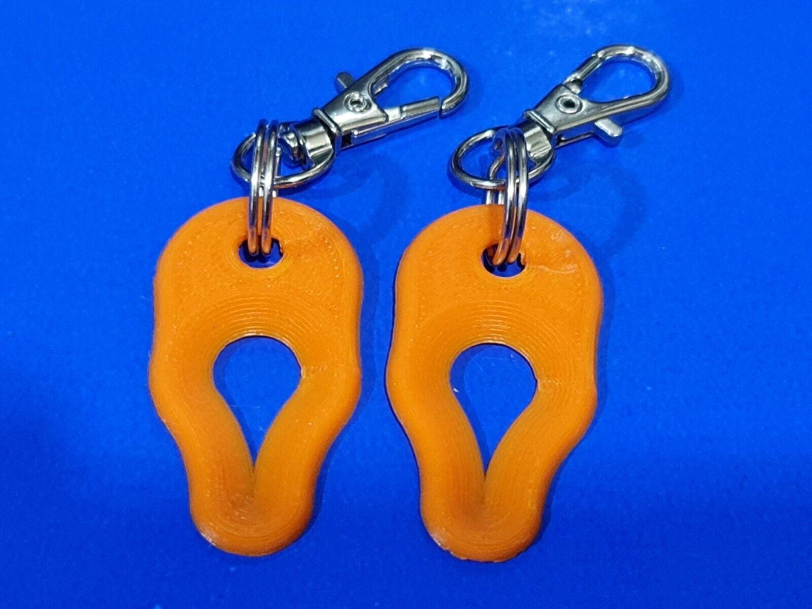 2 x Key Ring Tick Removal Tools Orange PLA Plastic Biodegradable, dog cat horse