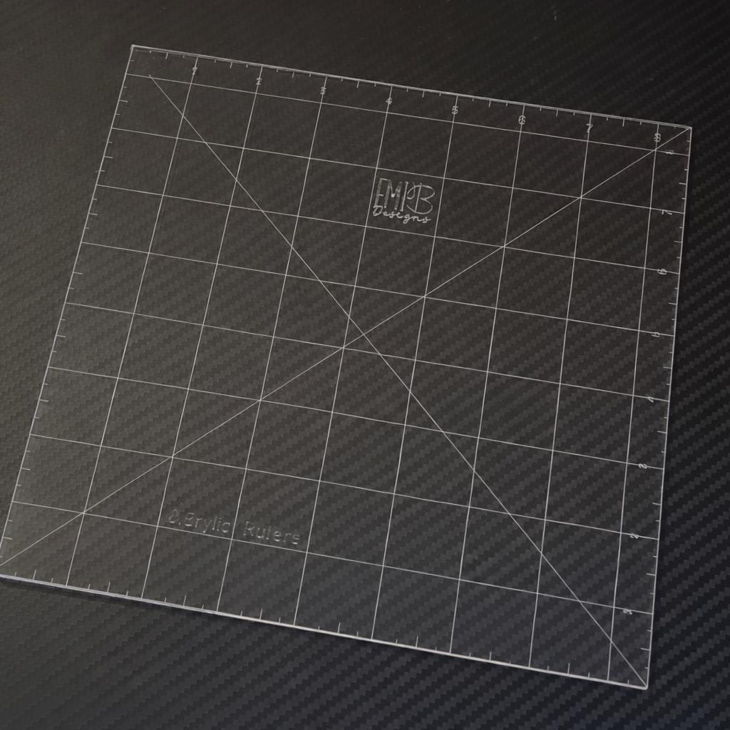8.5 inch square Acrylic Sewing Ruler