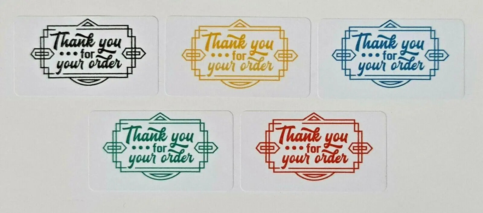 325 x Art Deco Style Thank You for Your Order Labels Matte Labels Stickers