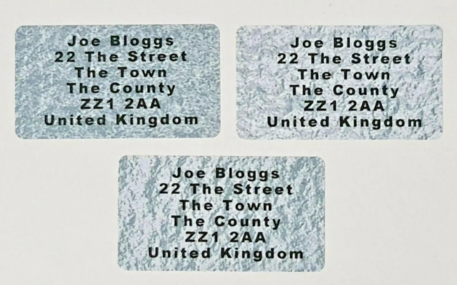 260 x Mini Silver Texture Personalised Name & Address Matte Labels Stickers