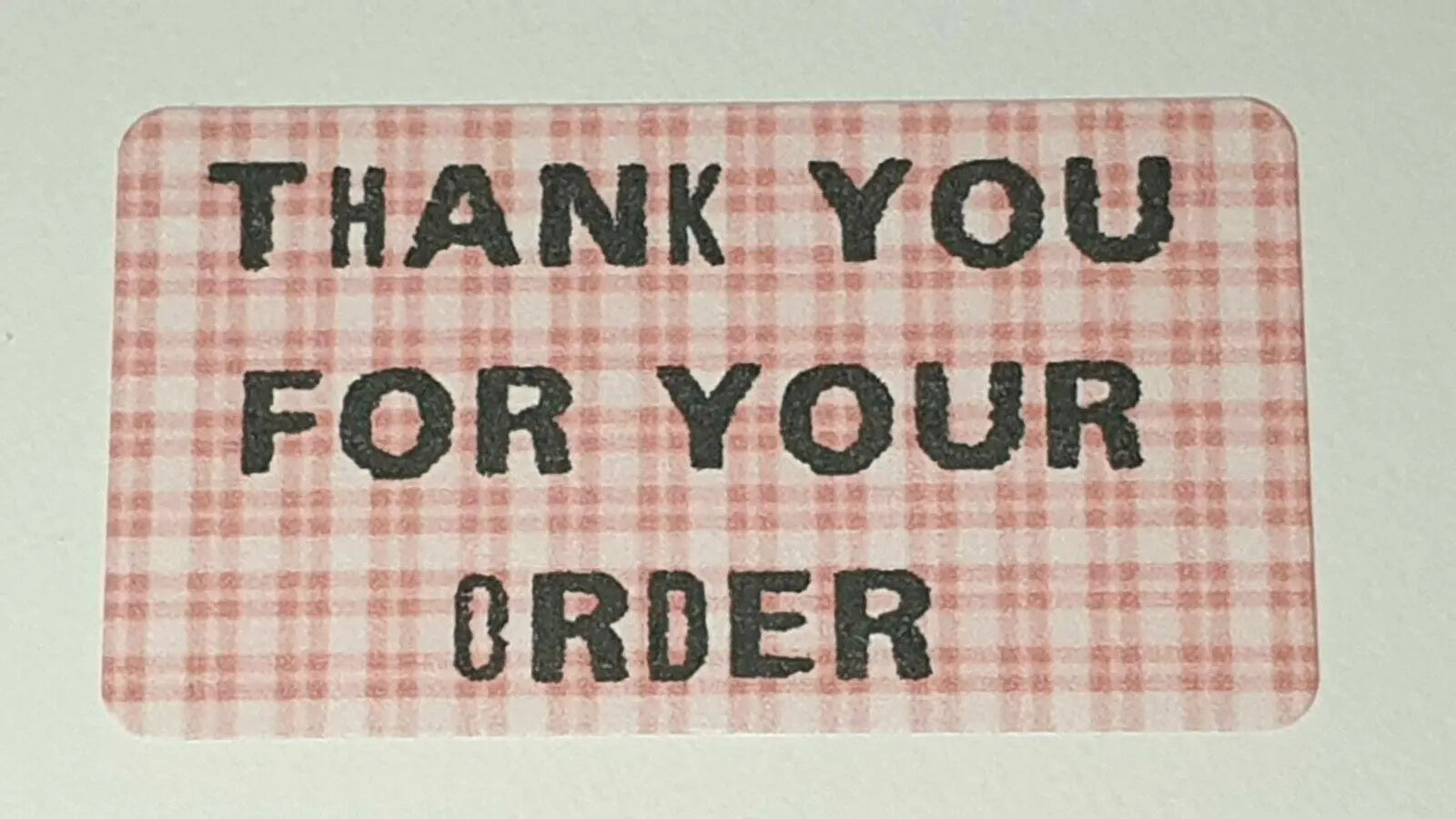325 x Thank You for Your Order Labels Red Gingham Check Matte Labels Stickers