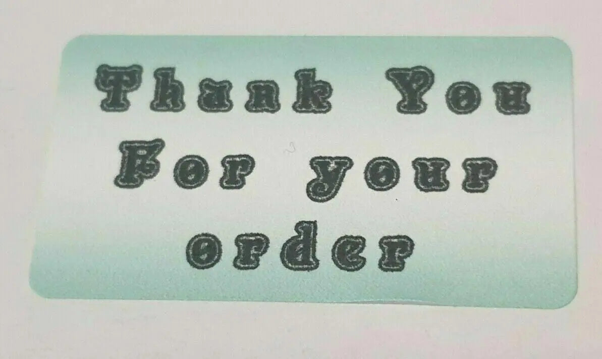 325 x Thank You for Your Order Labels Art Deco Mint Green Matte Labels Stickers