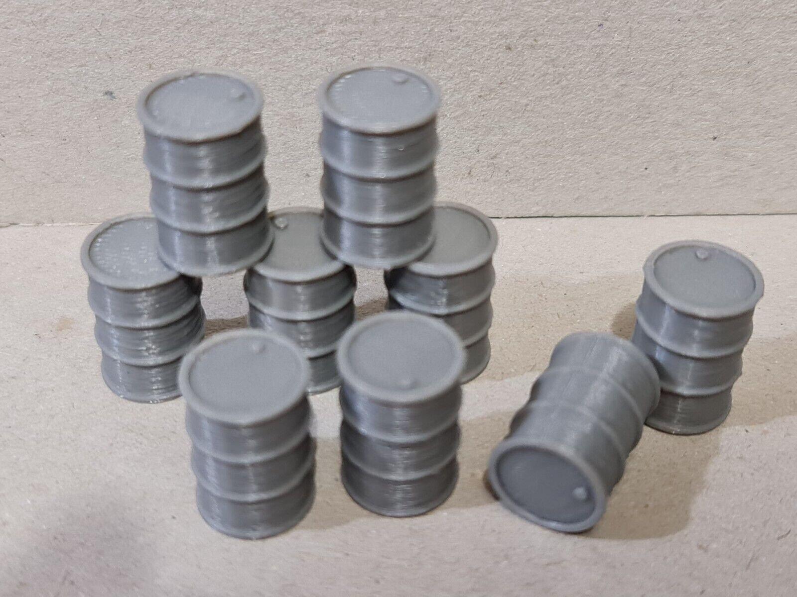 9 New Grey Oil Drum Barrels 1:43 Scale Models diorama accessories Truck Lorry