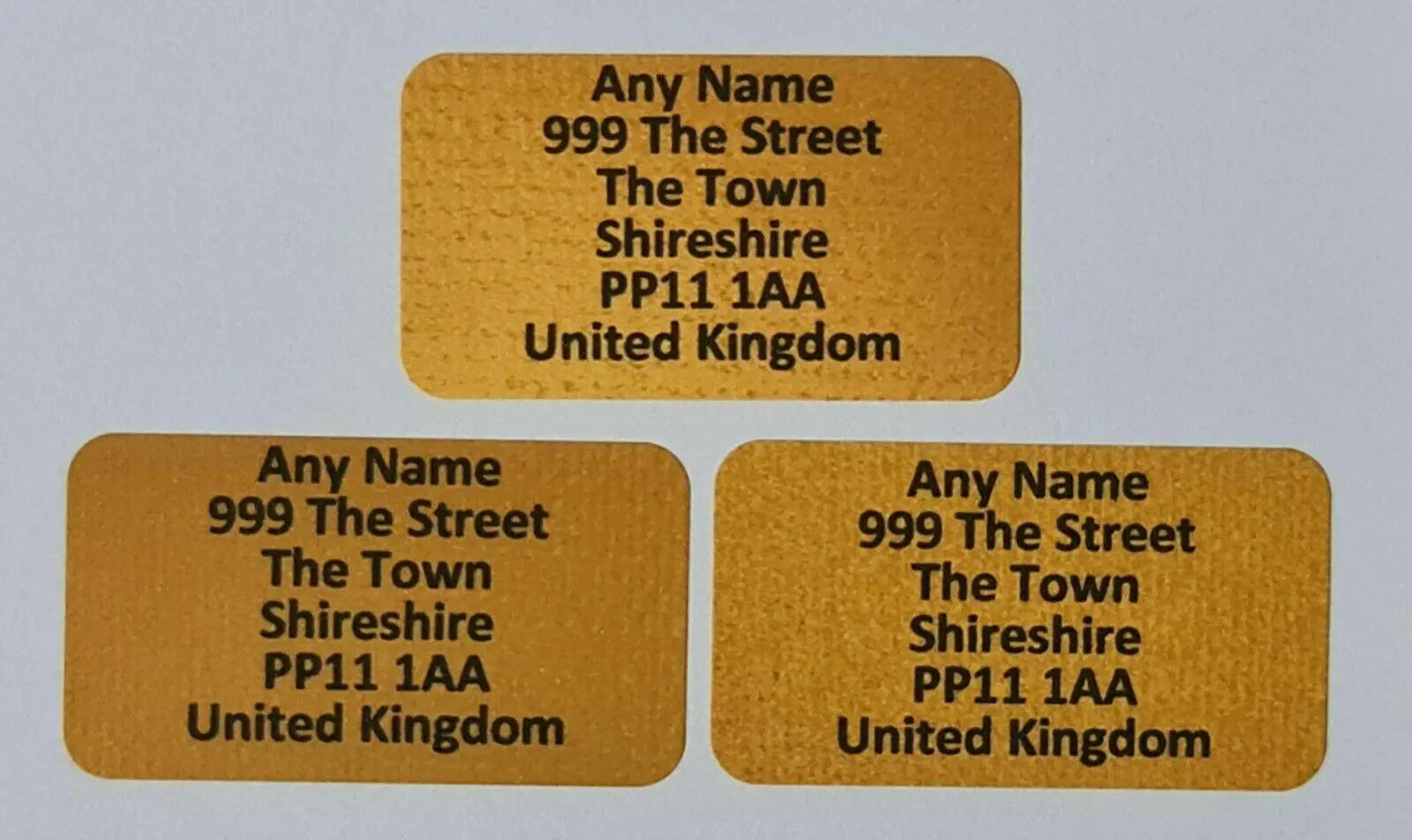 260 x Mini Golden Gold Texture Personalised Name & Address Matte Labels Stickers
