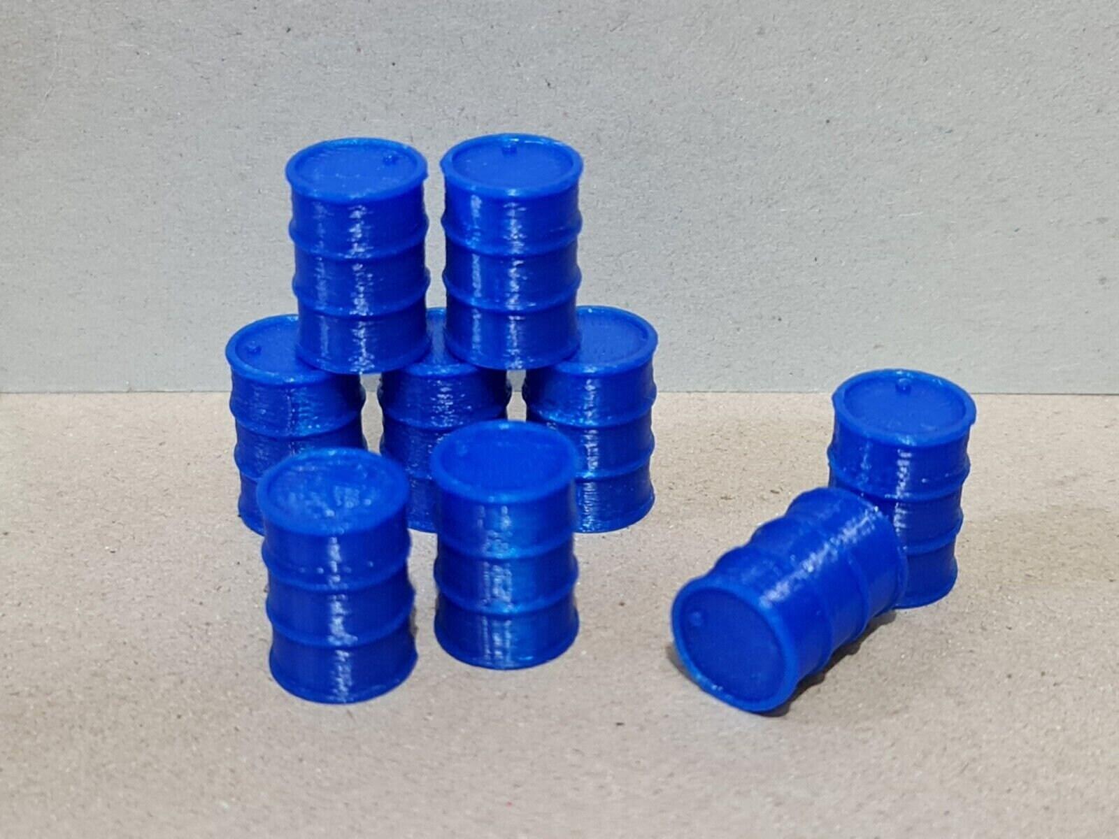 9 New Blue Oil Drum Barrels 1:43 Scale Models diorama accessories Truck Lorry