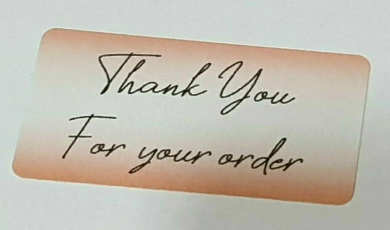 325 x Thank You for Your Order Labels Tangerine Dream Matte Labels Stickers