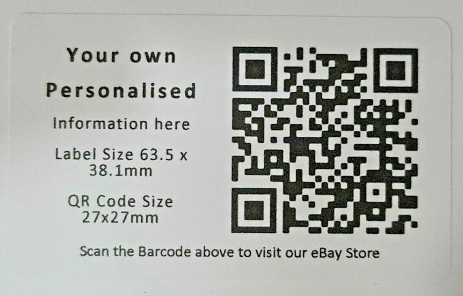 84 x Personalised QR Code Barcode Stickers Sticky Labels