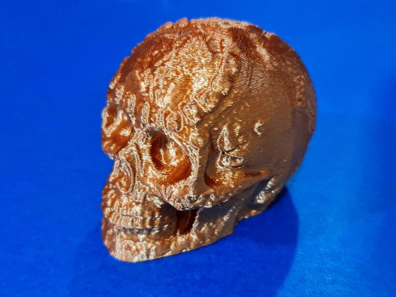 3D Printed Display Model 2" Mayan Aztec Death Skull Gothic in Copper Colour PLA