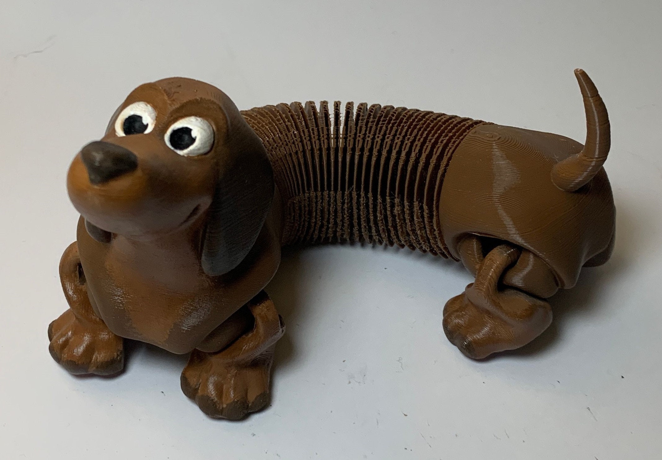 Articulated & Flexible Dachshund Sausage Dog Model Fidget Desk Sensory Toy Display Decor