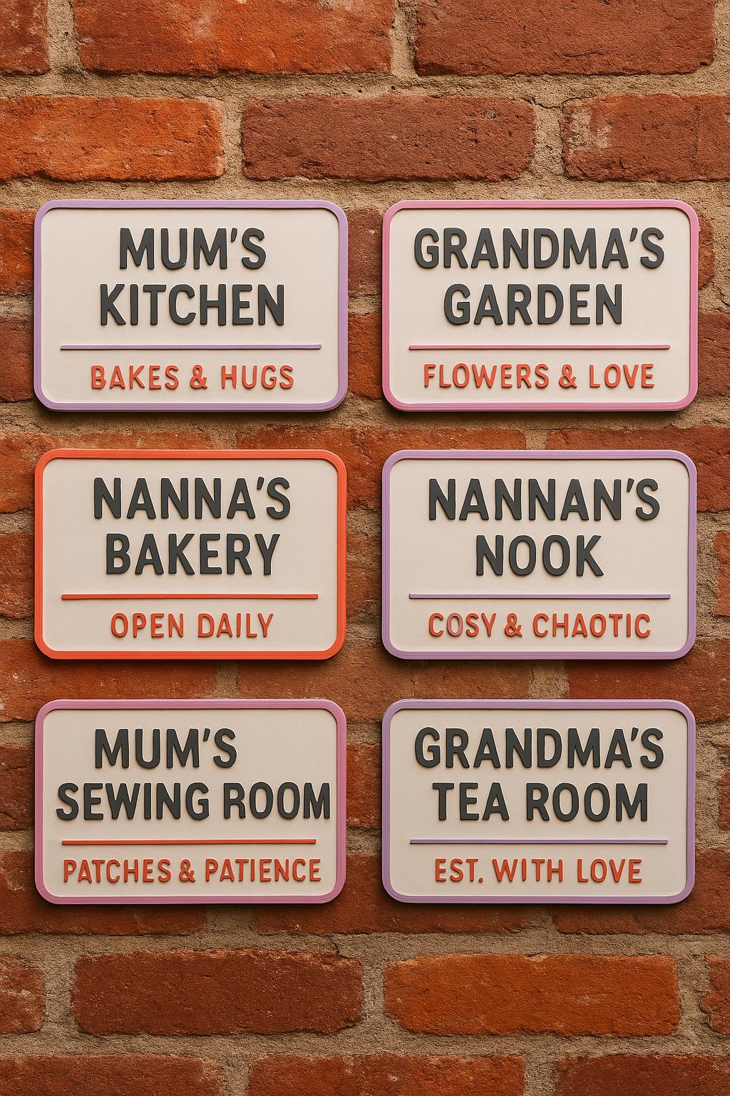 Personalised Mum Nanna Grandma Sign – Kitchen Garden Gift – 3D Wall Plaque