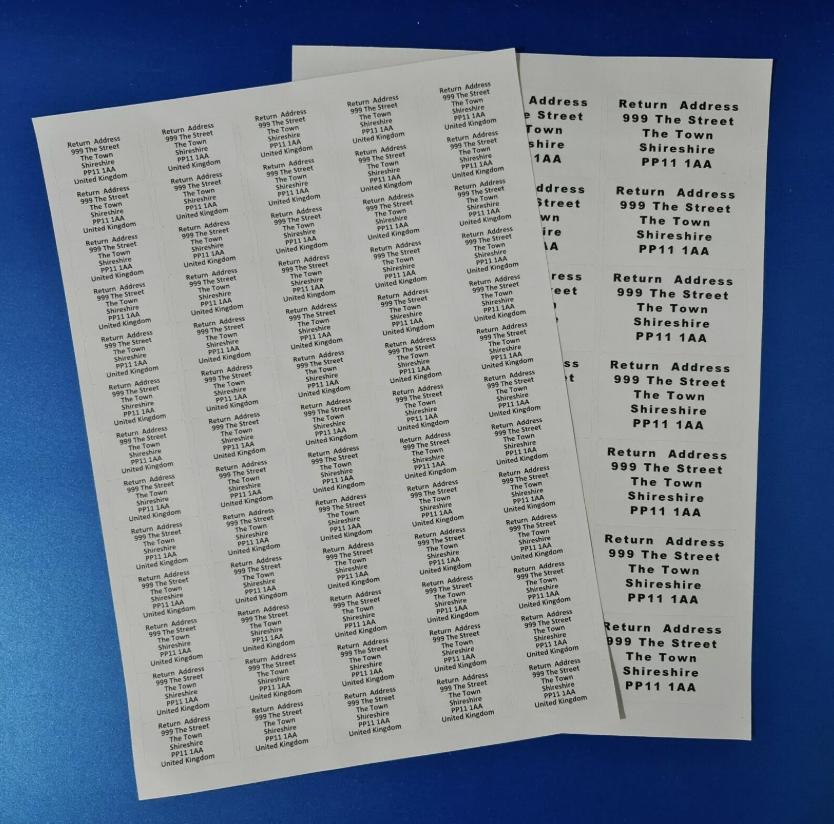 Return Address Labels Personalised Self Adhesive Name Sticky Stickers