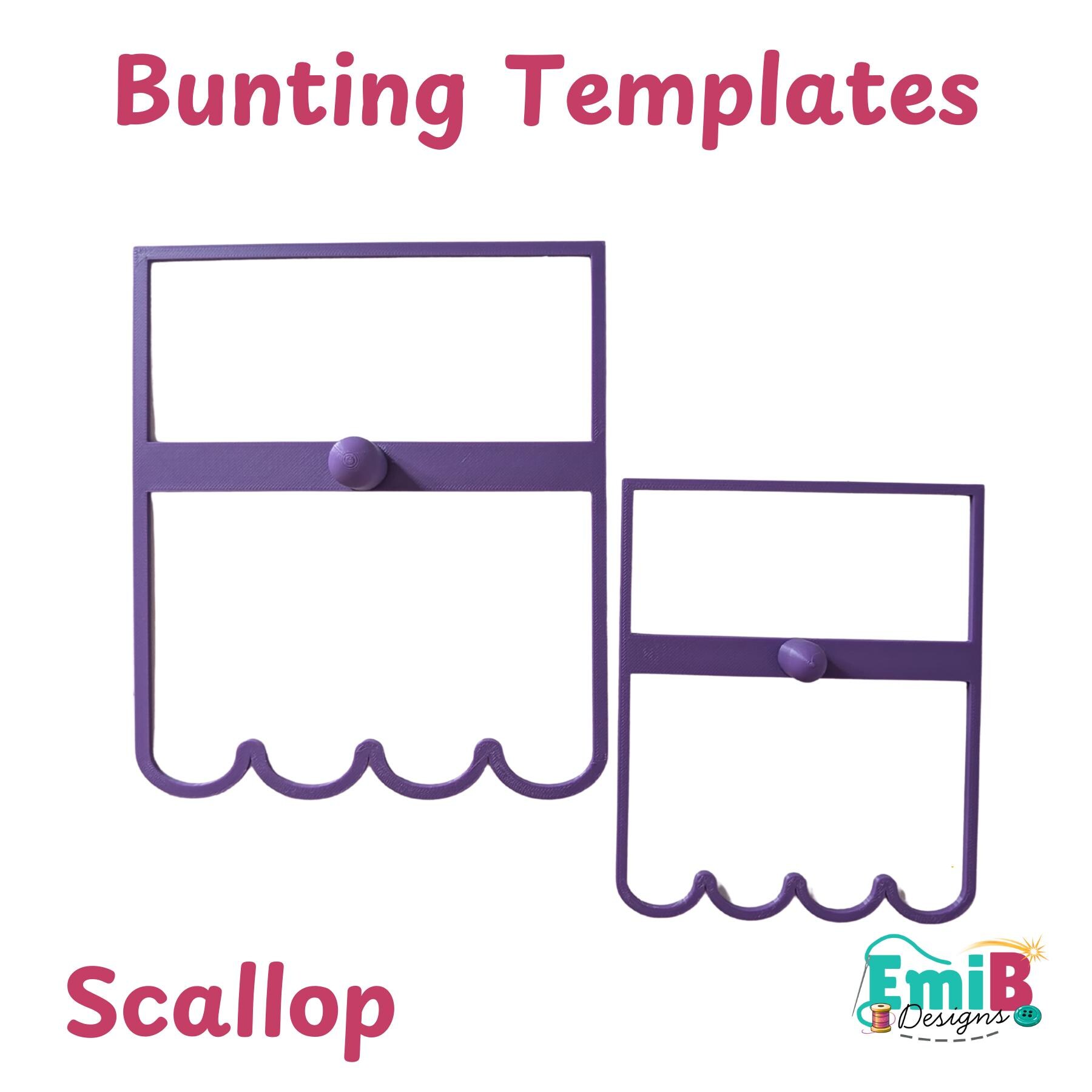 Scallop Bunting Templates Pack of 2 Plastic Bunting Templates Sew your own Bunting
