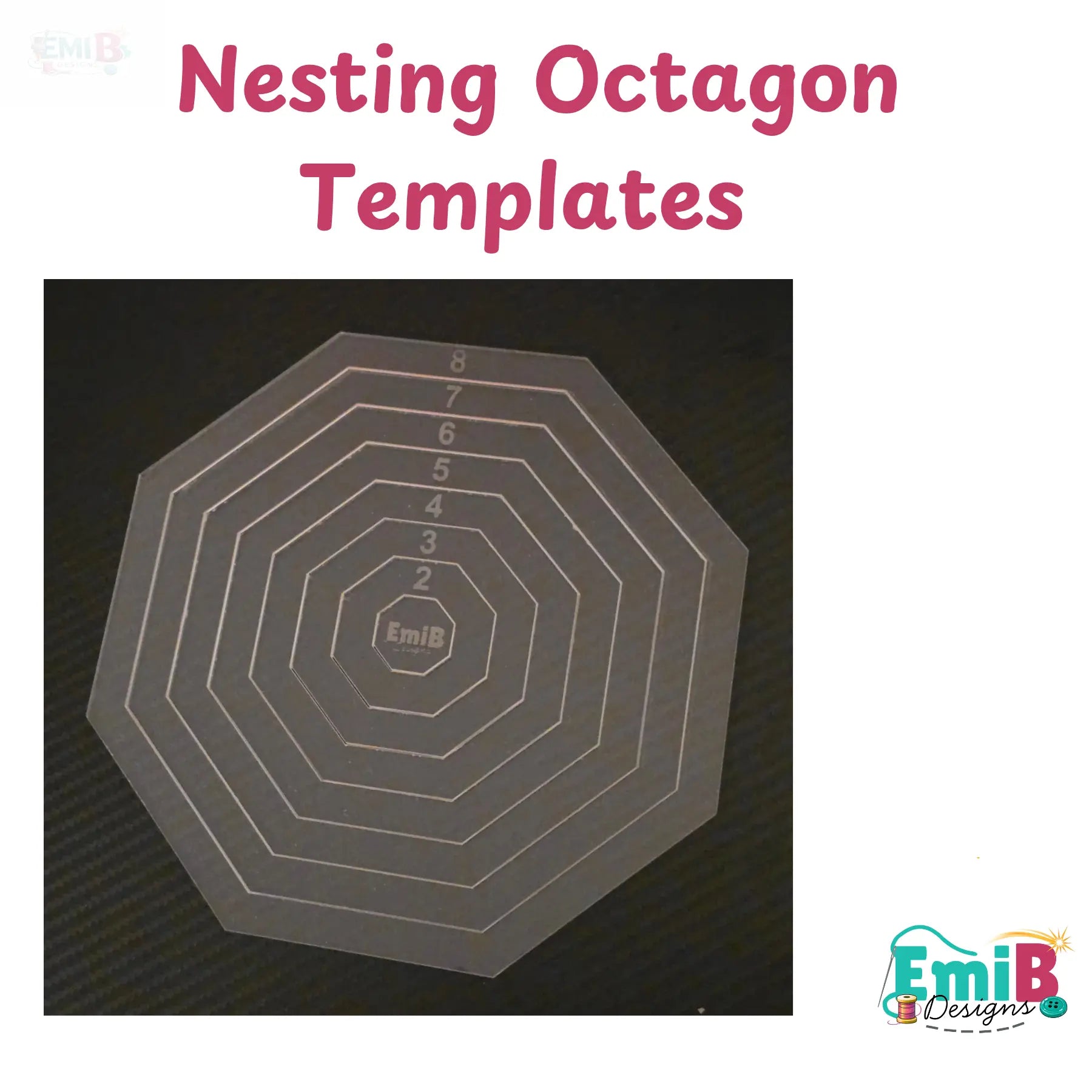 Nesting Octagon Acrylic Template. Octagon nesting templates