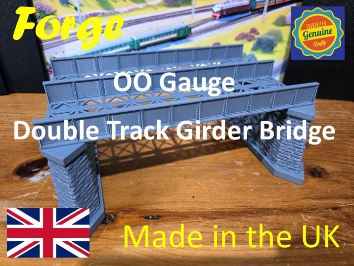Iron Girder Bridge OO Gauge 238mm Double Track Model Railway Train 1:76 Scale