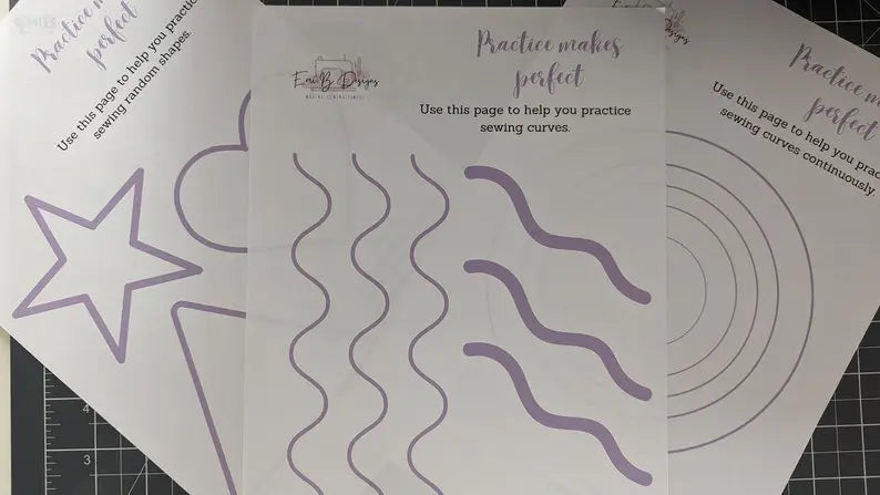 Downloadable Sewing Practice Pages- Printable Sewing Practice- Beginner Sewing Practice Pages