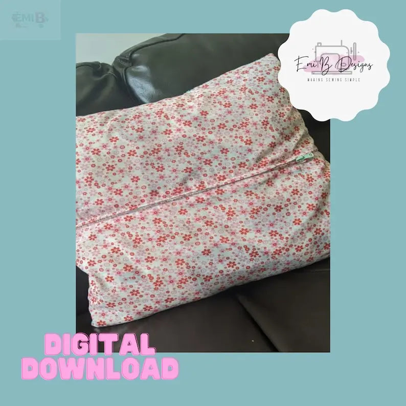 Log Cabin Cushion Sewing Pattern- PDF/Download- Zipped Back cushion Sewing Pattern- Patchwork Sewing Pattern