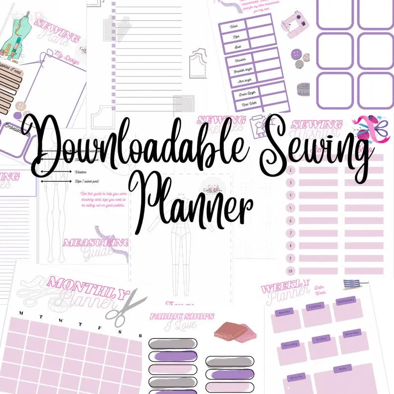 Downloadable Sewing Planner- Printable Planner- Sewing Plans and lists