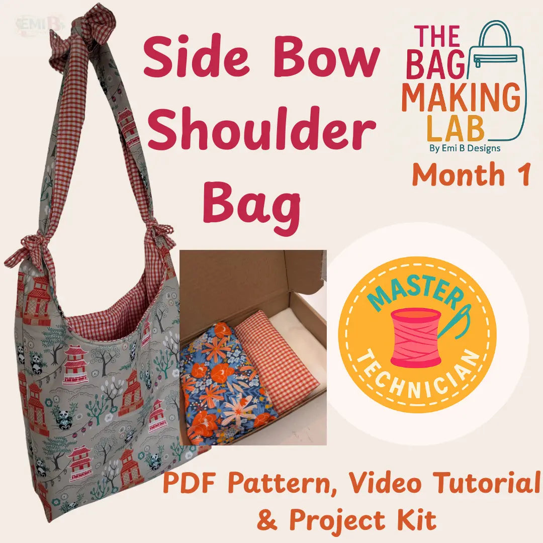MASTER TECHNICIAN- The Bag Making Lab Month 1- Side Bow tote Sewing Pattern - PDF & ONLINE TUTORIAL