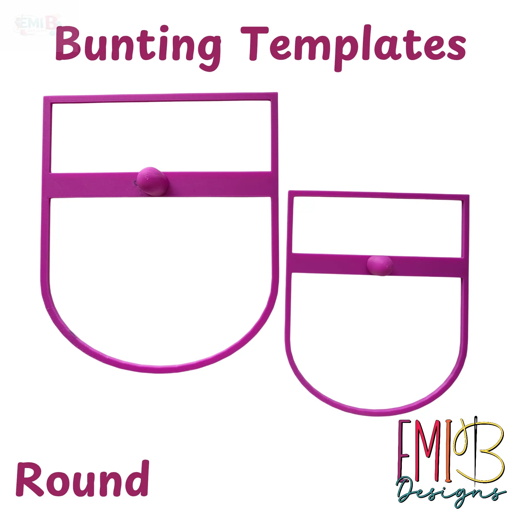 Round Bunting Templates Pack of 2 Plastic Bunting Templates Sew your own Bunting