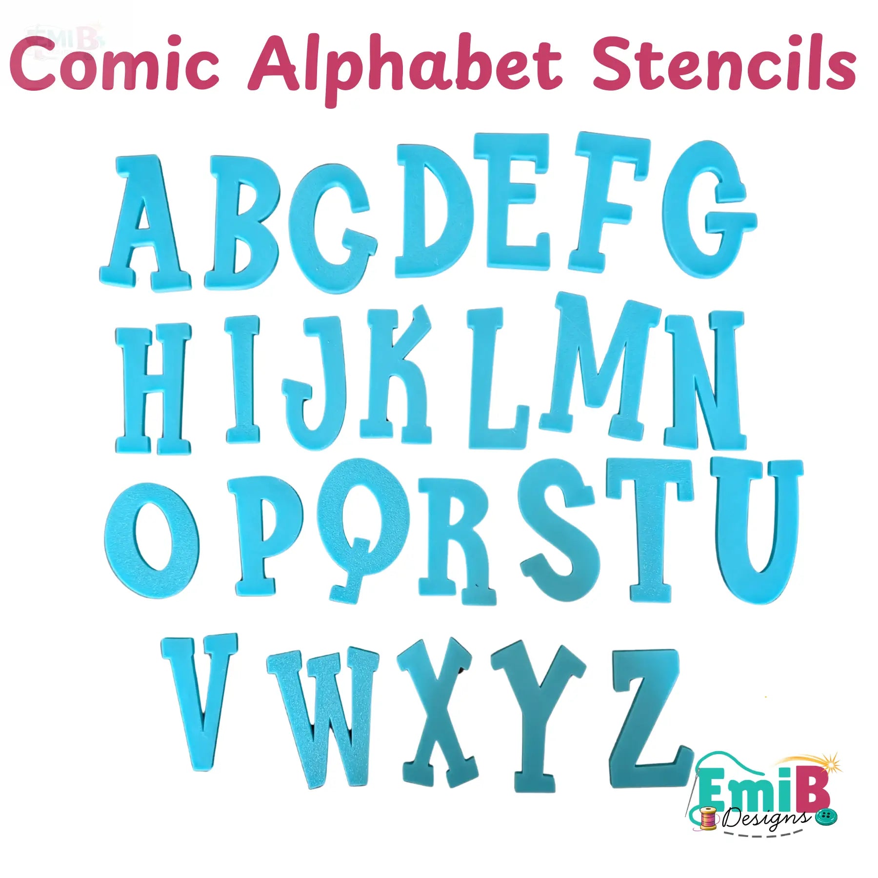 Comic Style A to Z Letter Templates Letter Stencils for Sewing and Crafts Applique Letters Personalise your Sewing