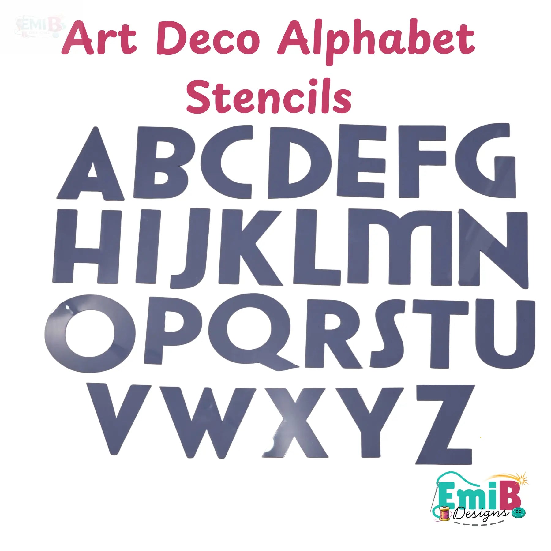 Art Deco Style A to Z Letter Templates Letter Stencils for Sewing and Crafts Applique Letters Personalise your Sewing