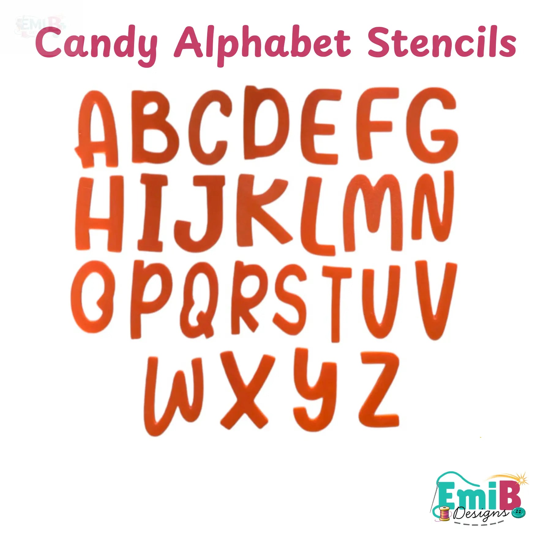 Candy Style A to Z Letter Templates Letter Stencils for Sewing and Crafts Applique Letters Personalise your Sewing