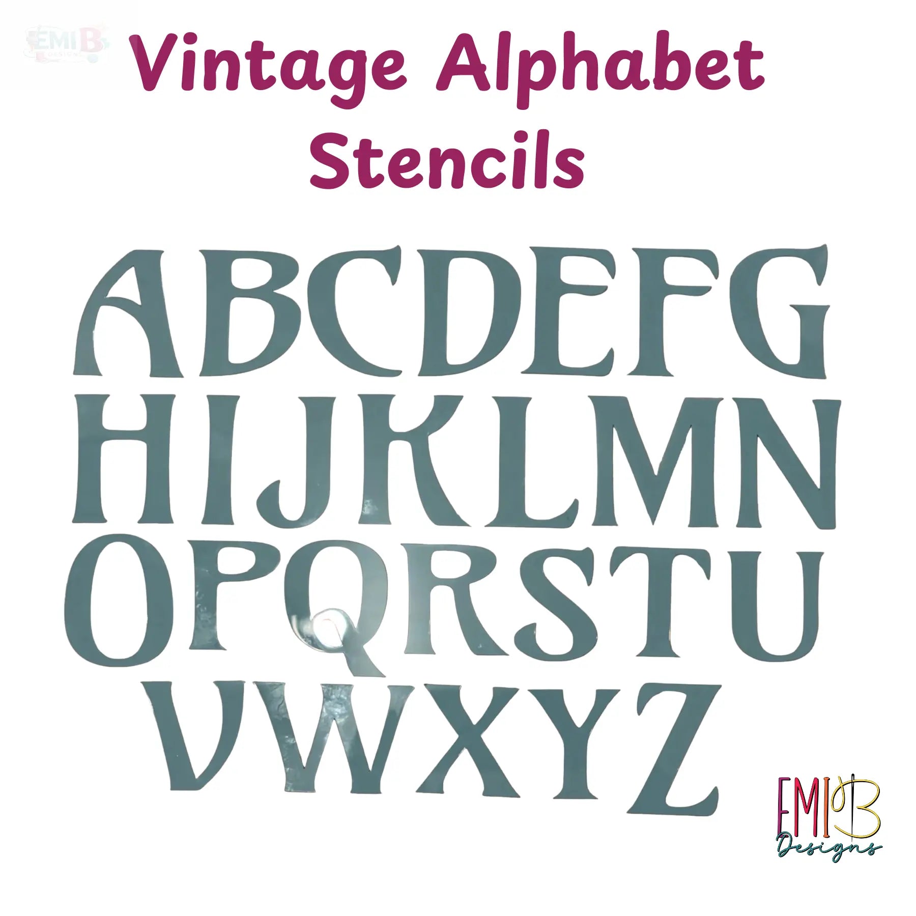 Vintage Style A to Z Letter Templates Letter Stencils for Sewing and Crafts Applique Letters Personalise your Sewing