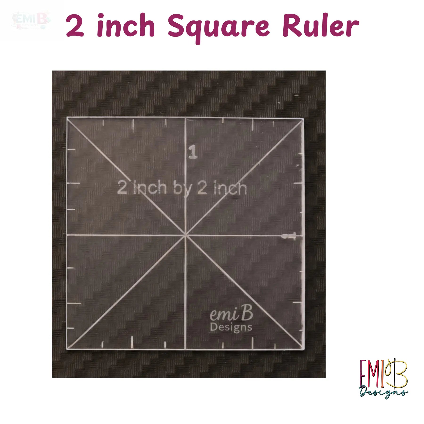 2 inch square Acrylic Sewing Ruler