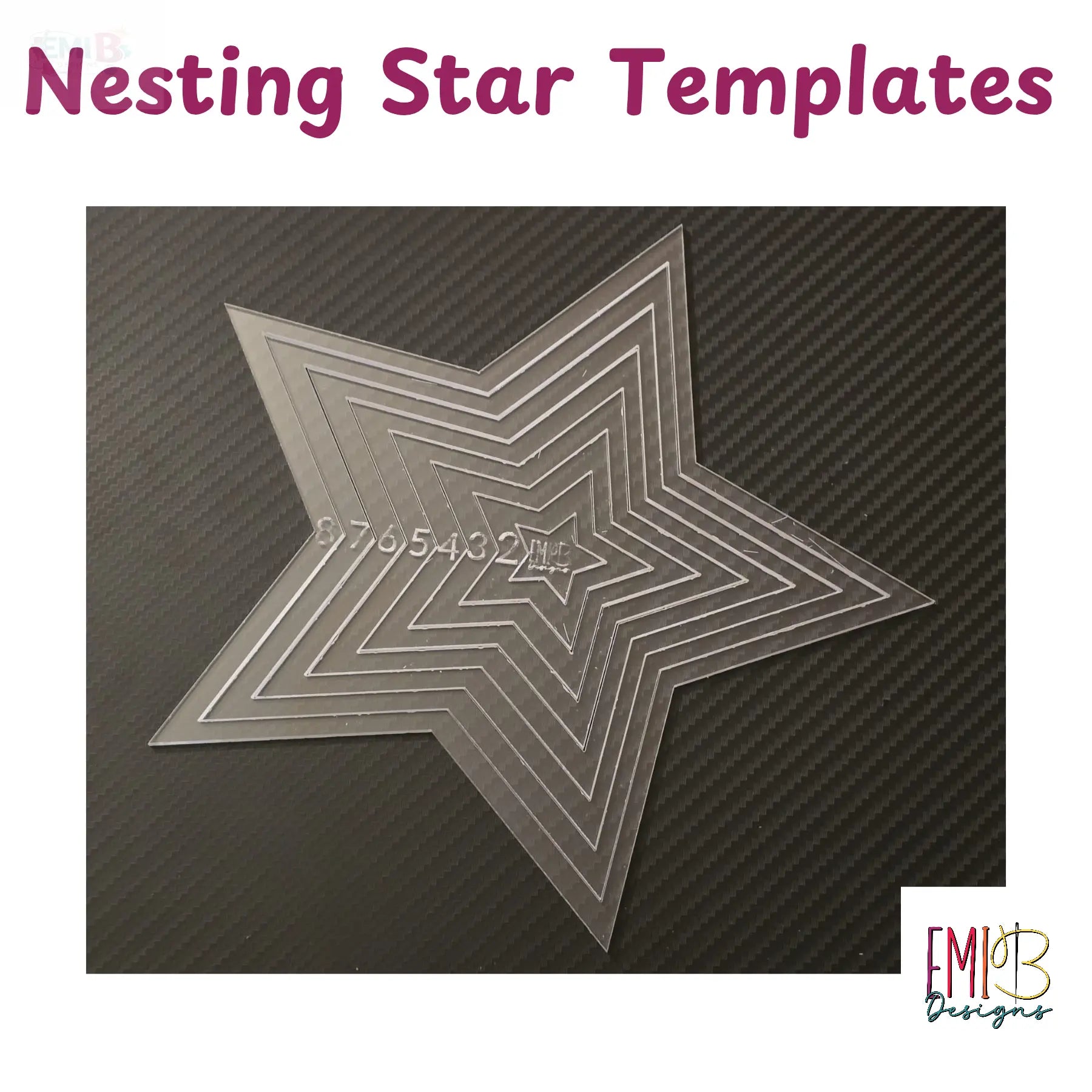 Nesting Star Acrylic Template. square