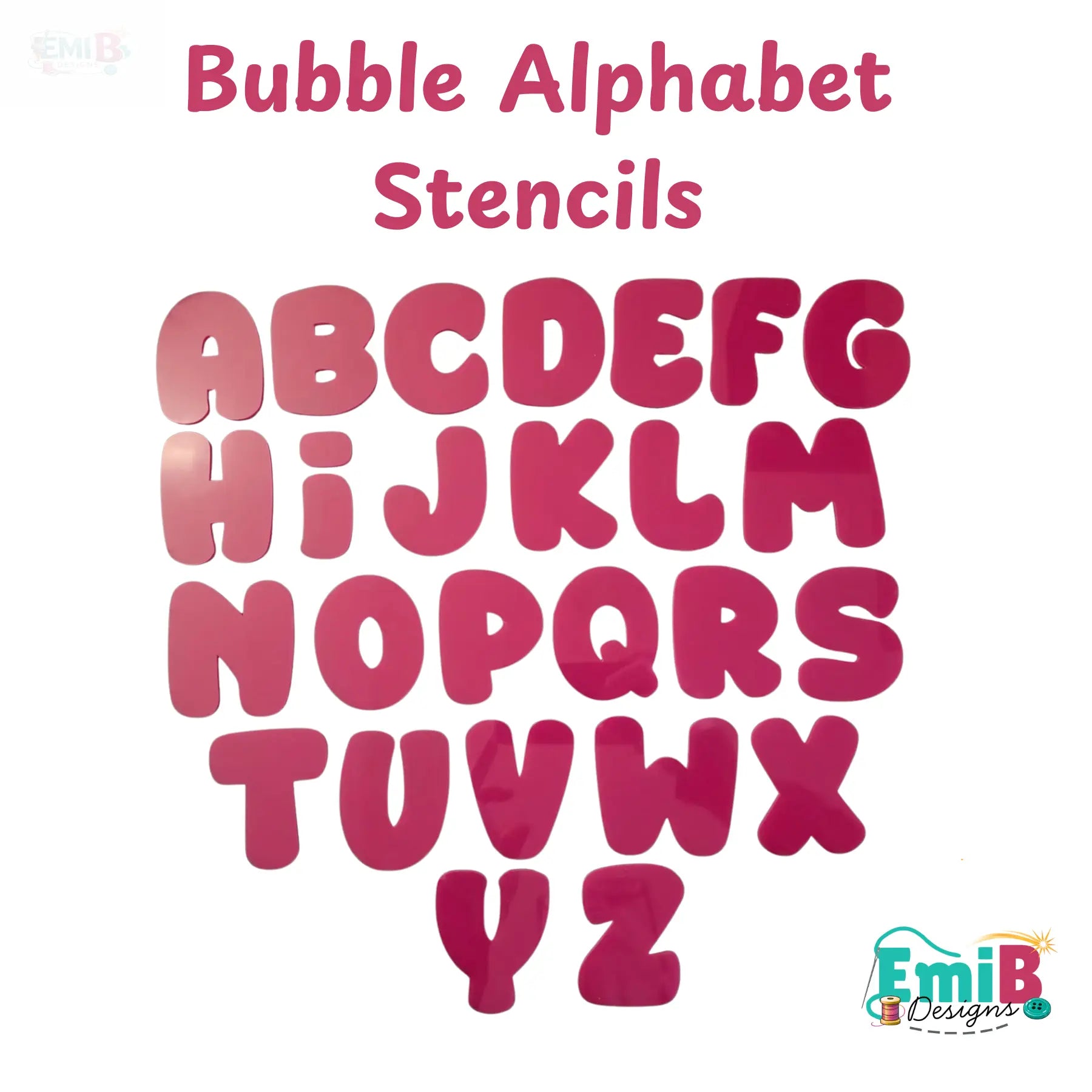 Bubble Style Alphabet Stencils A to Z Letter Templates Letter Stencils for Sewing and Crafts Applique Letters Personalise your Sewing