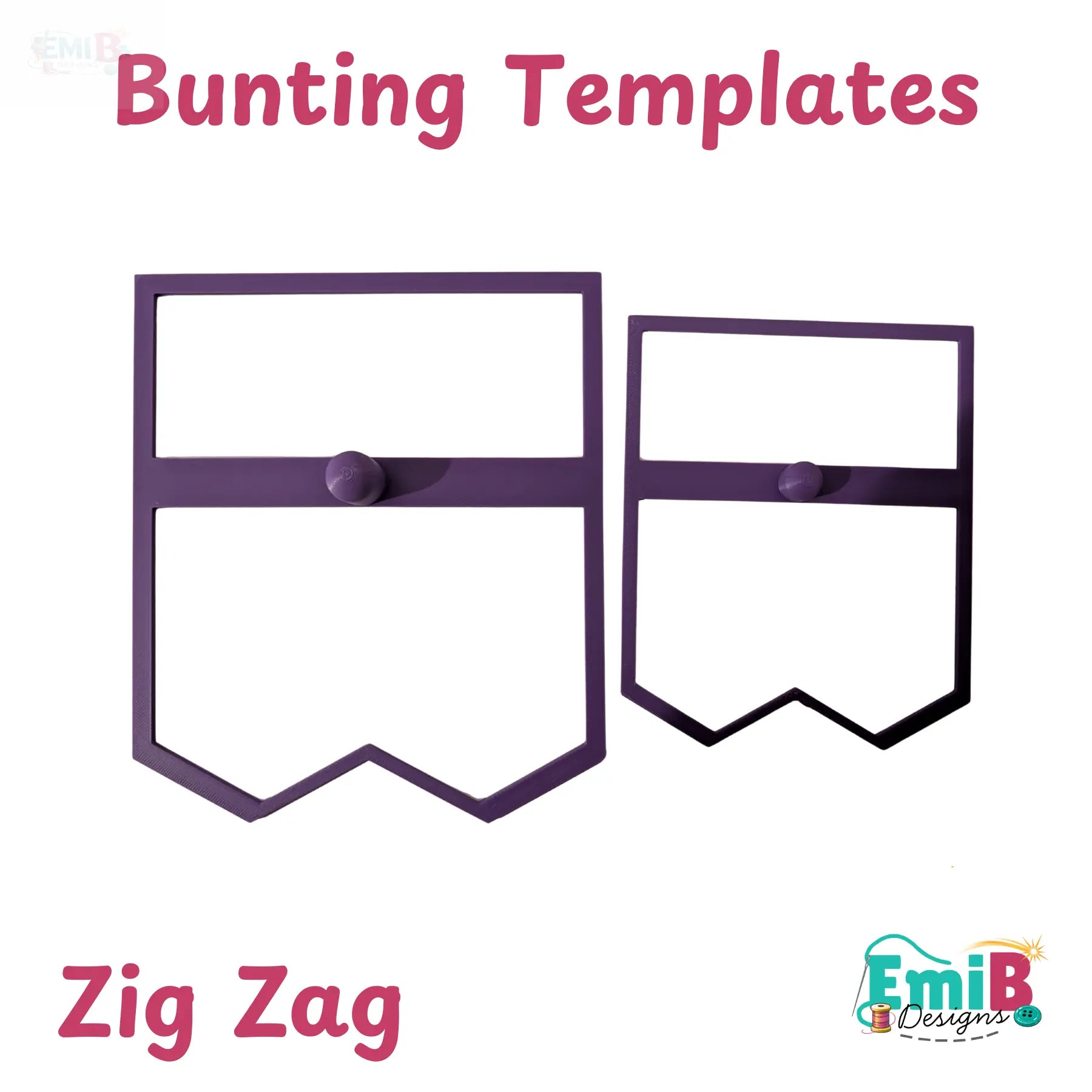 ZigZag Bunting Templates Pack of 2 Plastic Bunting Templates Sew your own Bunting