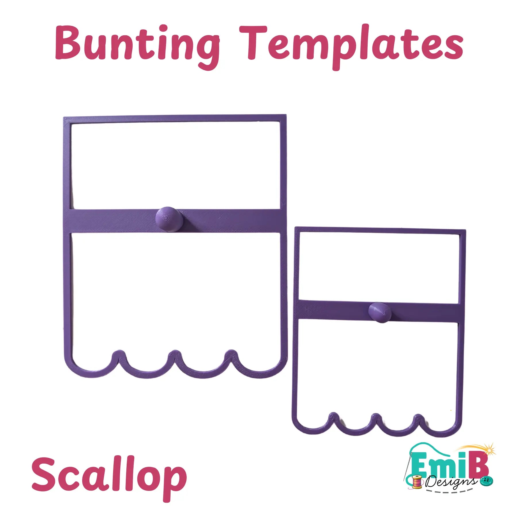 Scallop Bunting Templates Pack of 2 Plastic Bunting Templates Sew your own Bunting