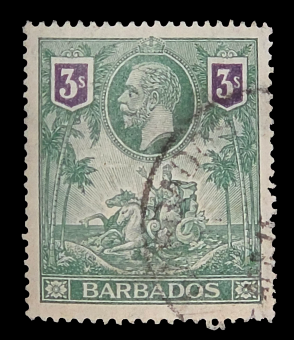 Barbados 1912 King George V 3/- SG180 Fine Used Cat £140 Scarce High Value