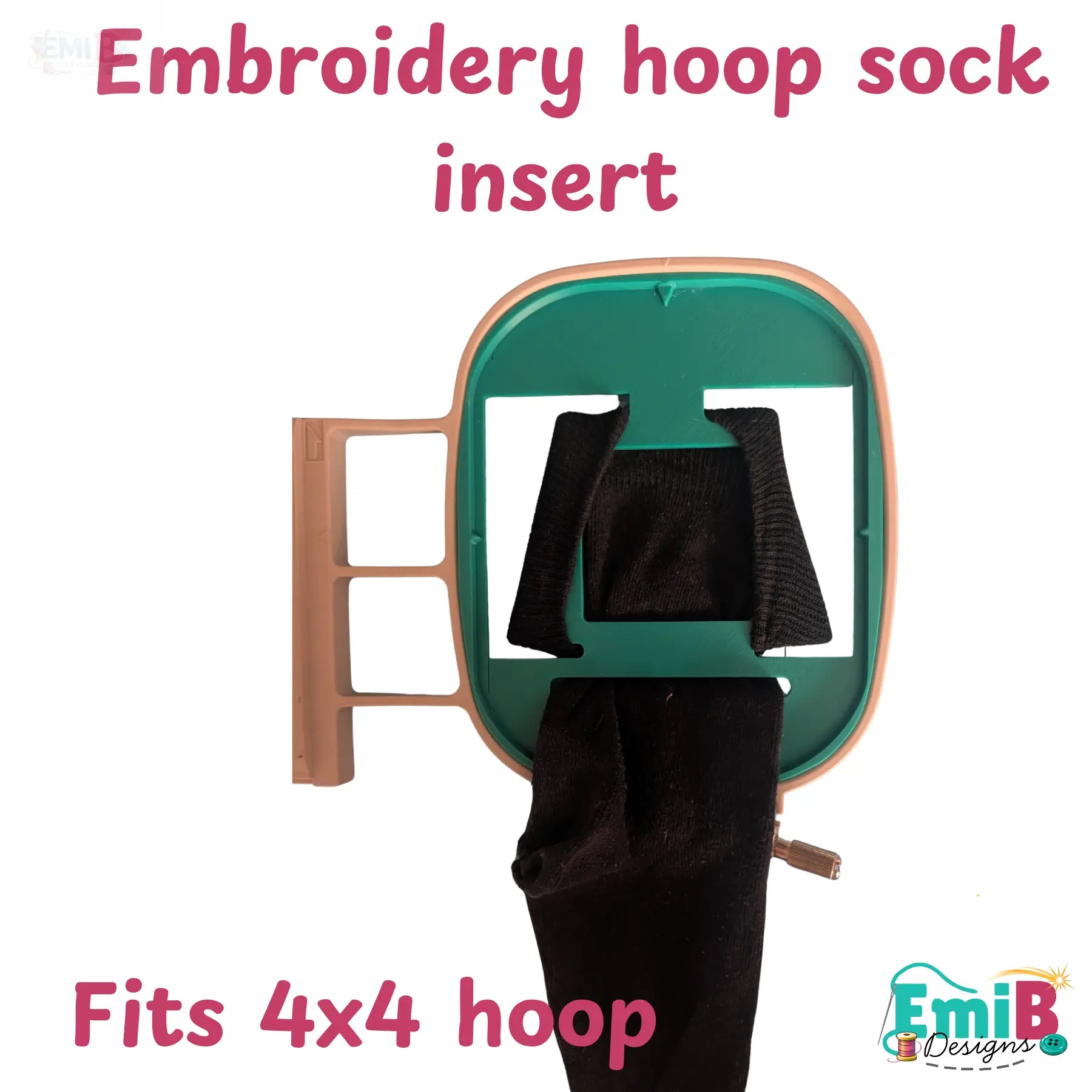 Sock Embroidery Hoop Insert for Brother 4x4 Hoop | Sock & Sleeve Holder Attachment | Small Item Embroidery Tool