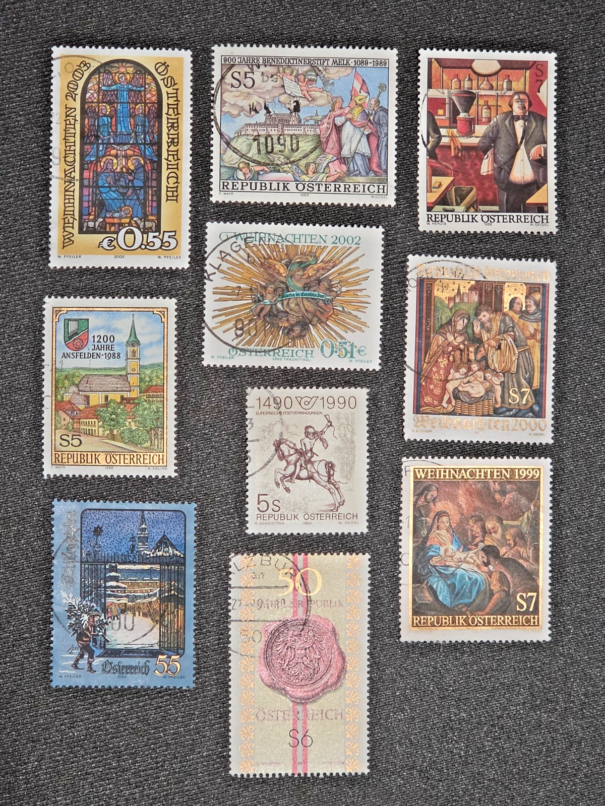 Austria Fine Used 1988-2003 Christmas/Weihnachten/Religion/Nativity/Art 10v